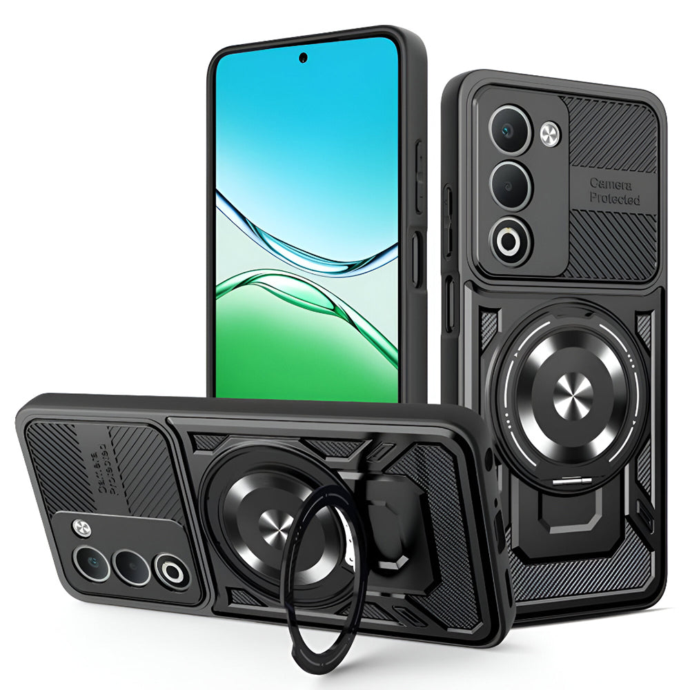 Custodia per Oppo A5 4G / A5 5G, Techsuit, RuggedCam, Nera