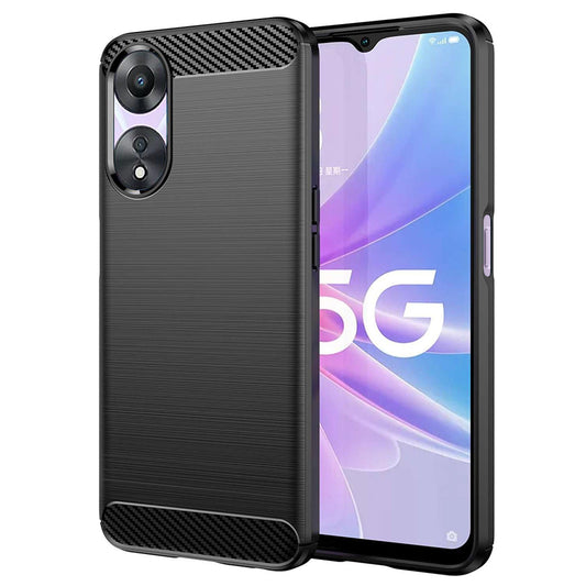 Custodia per Oppo A58 5G / A78 5G, Techsuit, Carbonio, Nera