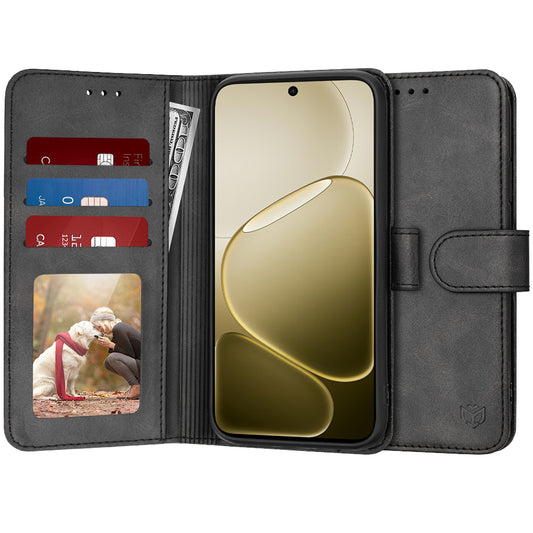 Custodia per Oppo A6 4G, Techsuit, Diary Book, Nera