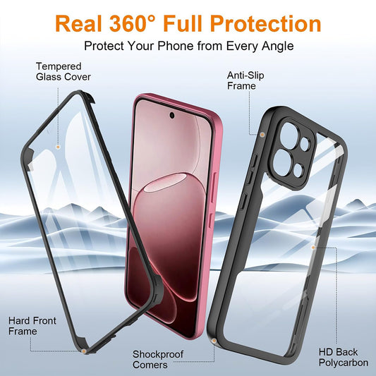 Custodia per Oppo A6 Pro 5G / A6 Pro 4G, Techsuit, ColorVerse 360, Nera