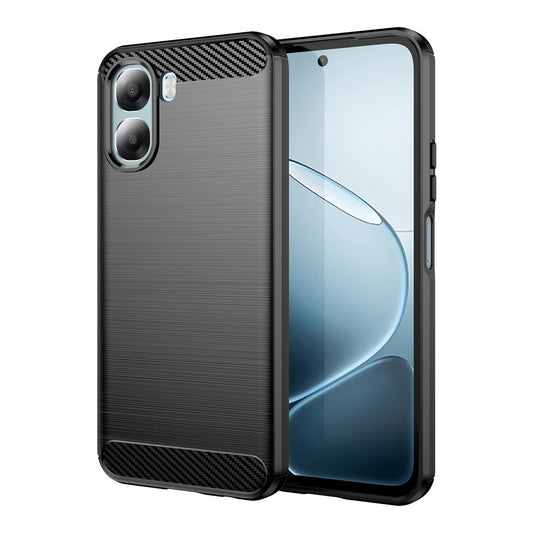 Custodia per Oppo A6x 4G / A6x, Techsuit, Carbonio, Nera