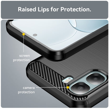 Custodia per Oppo A6x 4G / A6x, Techsuit, Carbonio, Nera