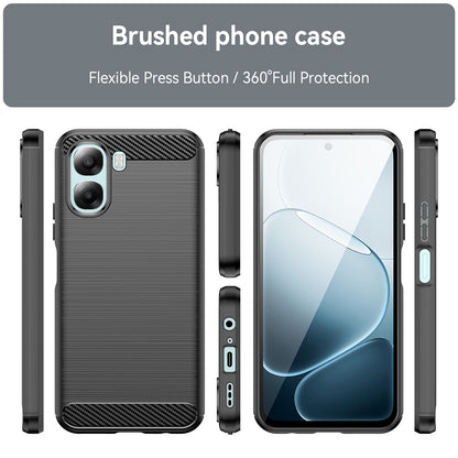 Custodia per Oppo A6x 4G / A6x, Techsuit, Carbonio, Nera