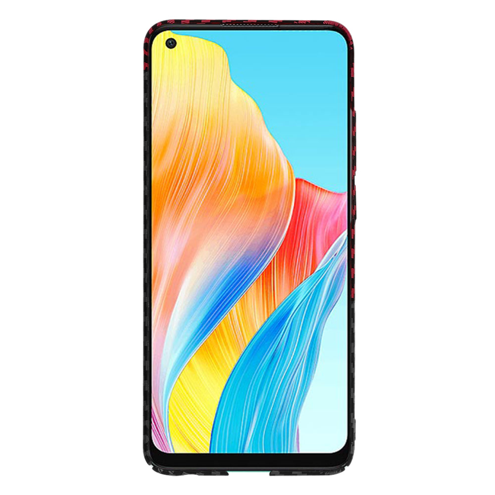 Case for Oppo A78 4G, Techsuit, Carbonite FiberShell, Black Red
