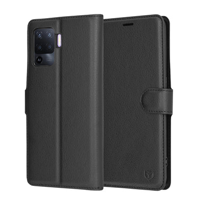 Custodia per Oppo A94 / Reno5 Lite, Techsuit, Leather Folio, Nera
