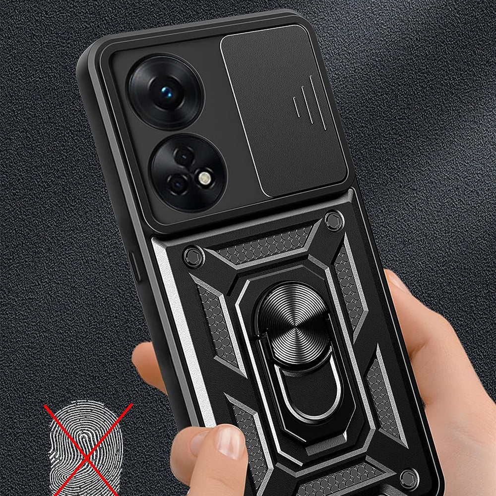 Custodia per Oppo A98, Techsuit, CamShield, Nera