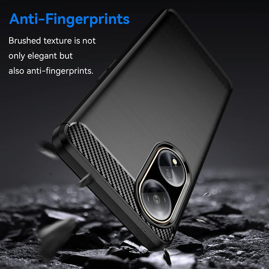Custodia per Oppo A98, Techsuit, Carbonio, Nera