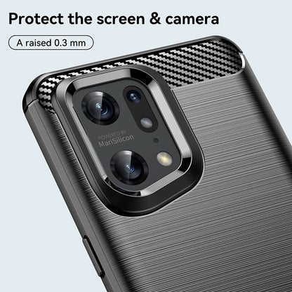 Custodia per Oppo Find X5 Pro, Techsuit, Carbonio, Nera