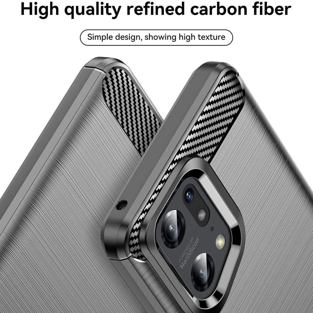 Custodia per Oppo Find X5 Pro, Techsuit, Carbonio, Nera