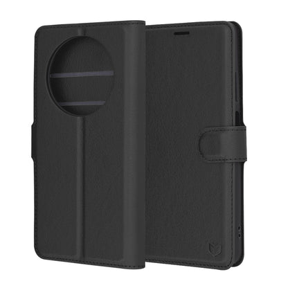 Custodia per Oppo Reno12 FS 5G / Reno12 FS 4G / Reno12 F 4G / Reno12 F, Techsuit, Leather Folio, Nera