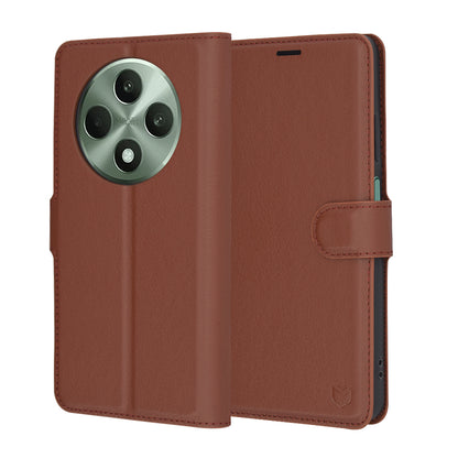 Custodia per Oppo Reno12 FS 5G / Reno12 FS 4G / Reno12 F 4G / Reno12 F, Techsuit, Leather Folio, Marrone