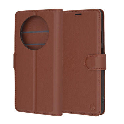 Custodia per Oppo Reno12 FS 5G / Reno12 FS 4G / Reno12 F 4G / Reno12 F, Techsuit, Leather Folio, Marrone