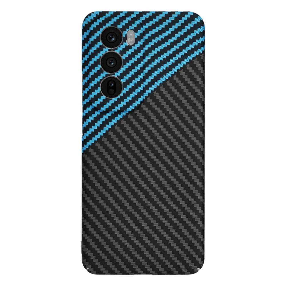 Custodia per Oppo Reno12, Techsuit, Carbonite FiberShell, Nero Bleu
