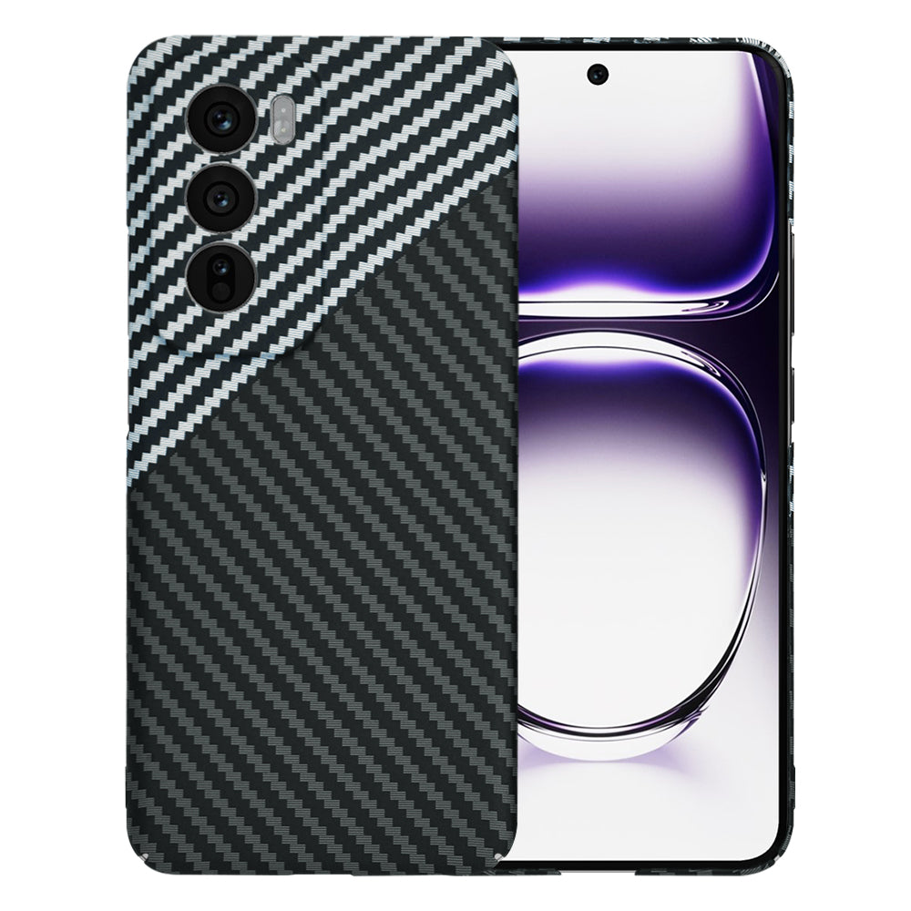 Custodia per Oppo Reno12, Techsuit, Carbonite FiberShell, Nero Grigio