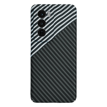 Custodia per Oppo Reno12, Techsuit, Carbonite FiberShell, Nero Grigio