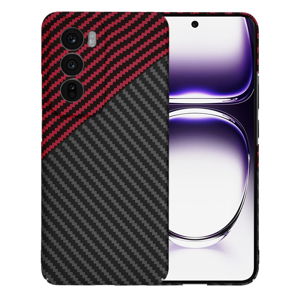 Custodia per Oppo Reno12, Techsuit, Carbonite FiberShell, Nero Rosso