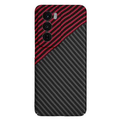 Custodia per Oppo Reno12, Techsuit, Carbonite FiberShell, Nero Rosso