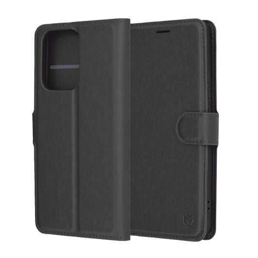 Custodia per Oppo Reno13 FS 5G / Reno13 F 4G / Reno13 F, Techsuit, Leather Folio, Nera