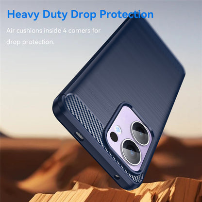 Custodia per Oppo Reno13 FS 5G / Reno13 F 4G / Reno13 F, Techsuit, Carbonio, Blu