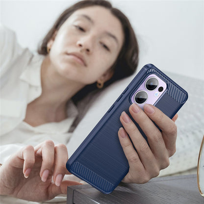 Custodia per Oppo Reno13 FS 5G / Reno13 F 4G / Reno13 F, Techsuit, Carbonio, Blu