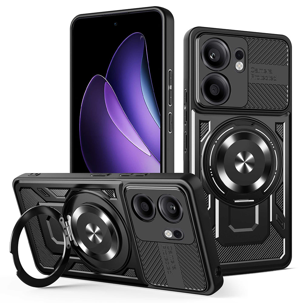 Custodia per Oppo Reno13 FS 5G / Reno13 F 4G / Reno13 F, Techsuit, RuggedCam, Nera