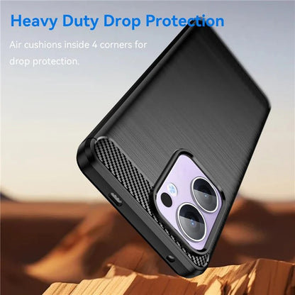 Custodia per Oppo Reno13 Pro, Techsuit, Carbonio, Nera