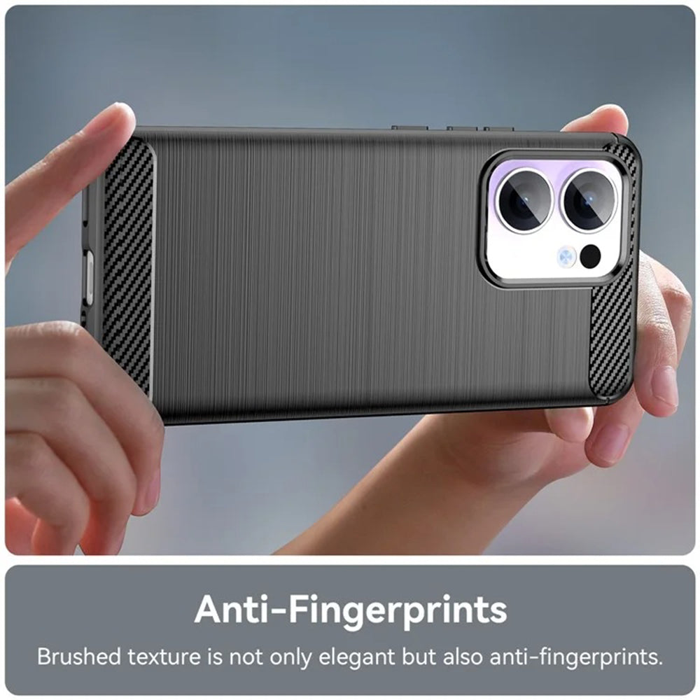 Custodia per Oppo Reno13 Pro, Techsuit, Carbonio, Nera