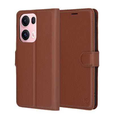Custodia per Oppo Reno13 Pro, Techsuit, Leather Folio, Marrone