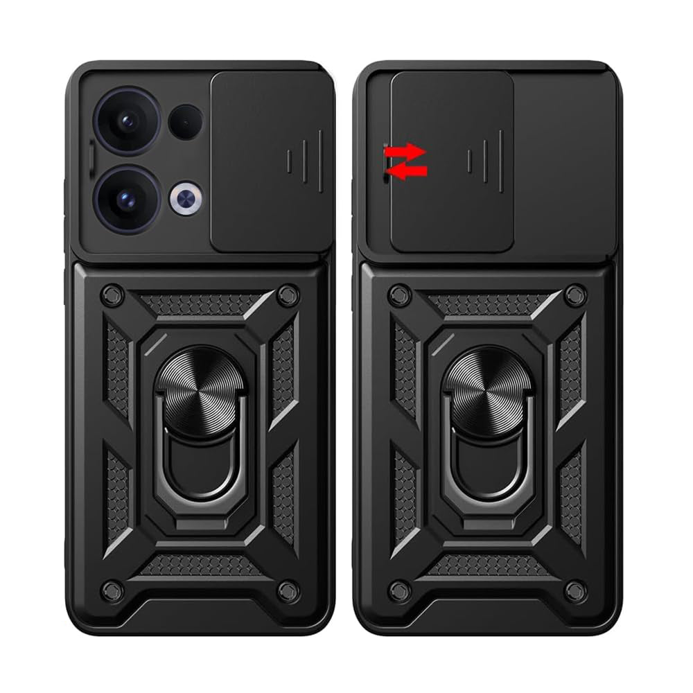 Custodia per Oppo Reno13, Techsuit, CamShield, Nera