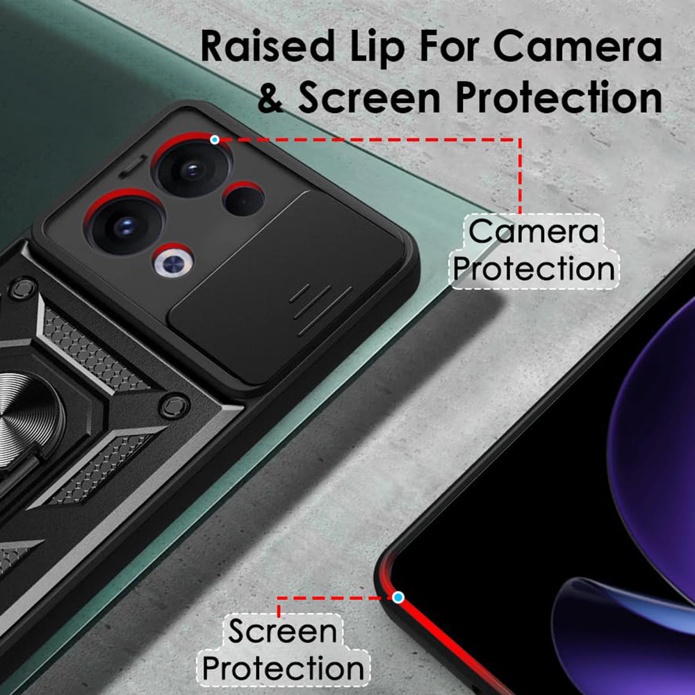 Custodia per Oppo Reno13, Techsuit, CamShield, Nera