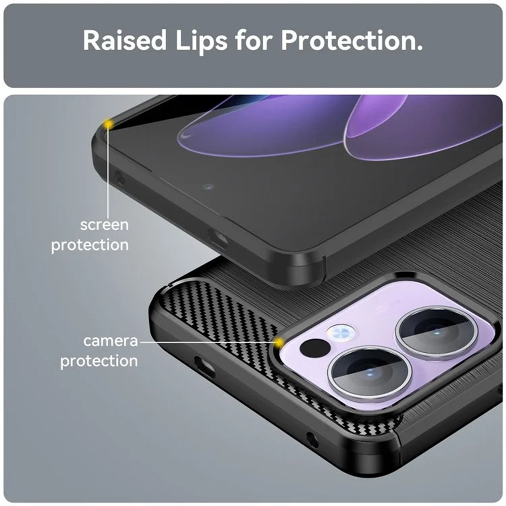 Custodia per Oppo Reno13, Techsuit, Carbonio, Nera