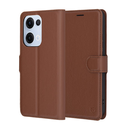 Custodia per Oppo Reno13, Techsuit, Leather Folio, Marrone