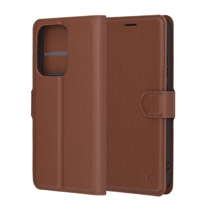 Custodia per Oppo Reno13, Techsuit, Leather Folio, Marrone