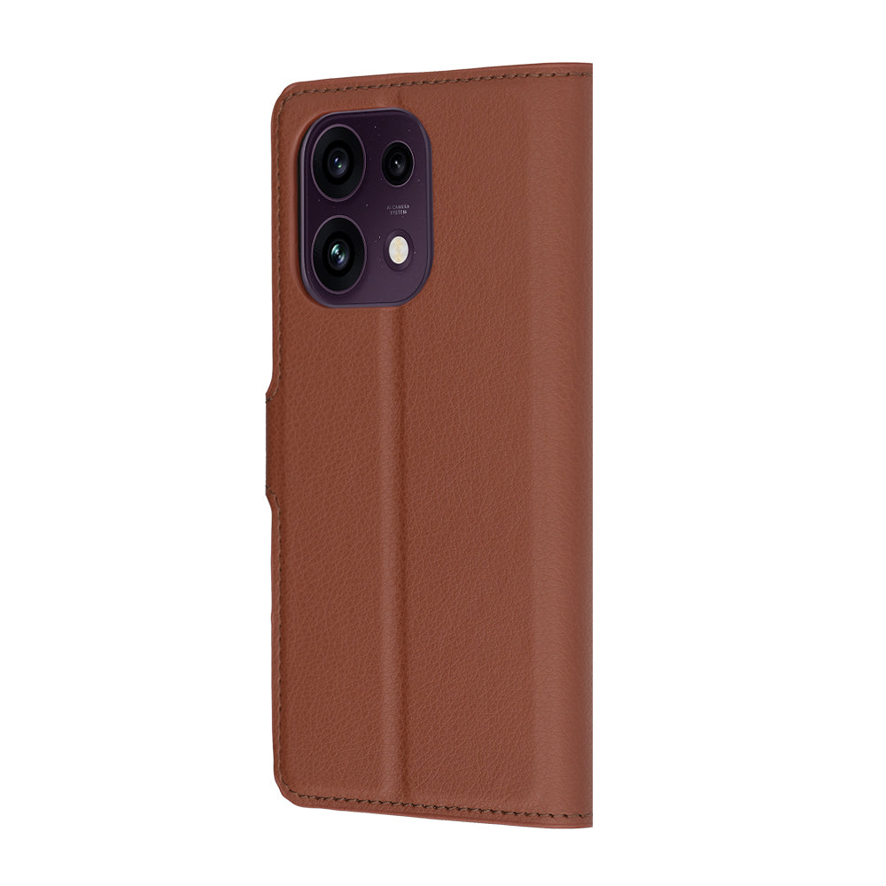 Case for Oppo Reno16 F / Reno16 FS, Techsuit, Leather Folio, Brown