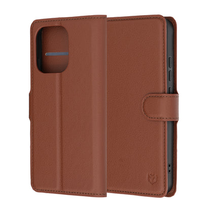 Case for Oppo Reno16 F / Reno16 FS, Techsuit, Leather Folio, Brown