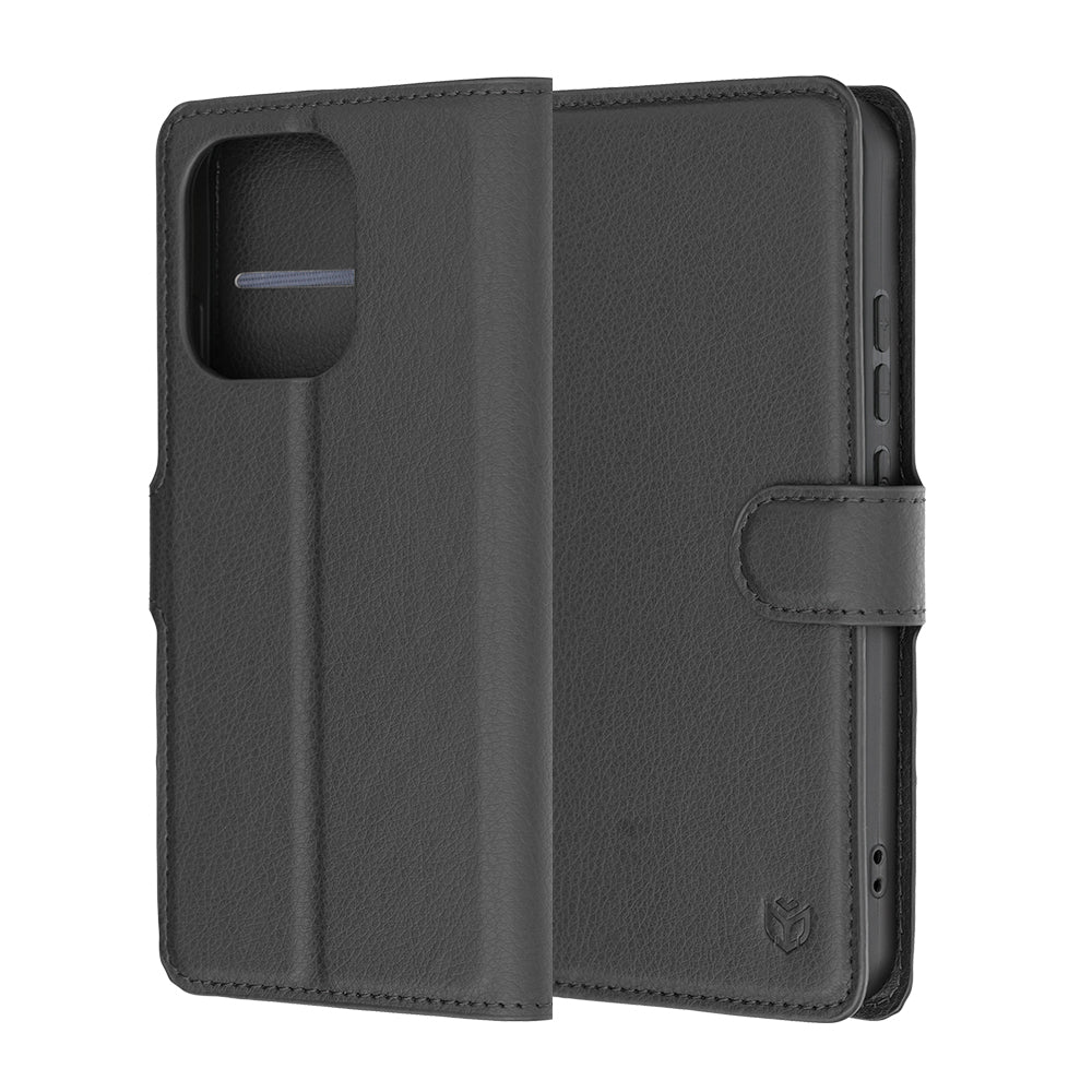 Custodia per Oppo Reno16 F / Reno16 FS, Techsuit, Leather Folio, Nera