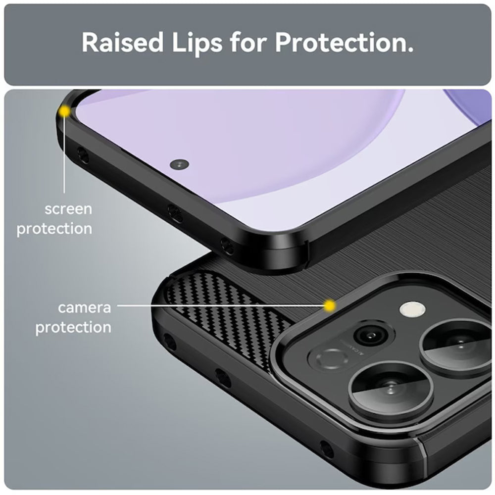 Custodia per Oppo Reno16 / Reno16 Pro, Techsuit, Carbonio, Blu