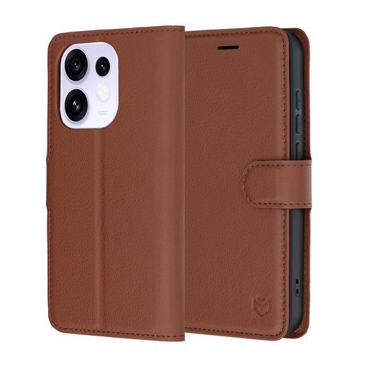 Custodia per Oppo Reno16 / Reno16 Pro, Techsuit, Leather Folio, Marrone