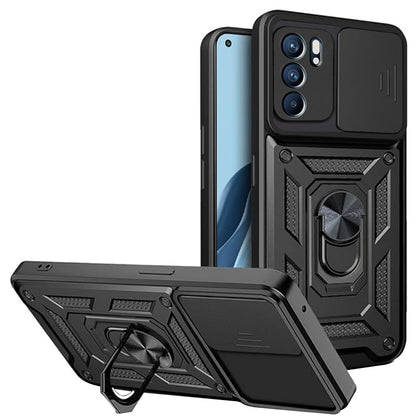 Custodia per Oppo Reno6 5G, Techsuit, CamShield, Nera