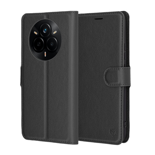 Custodia per Realme 14 Pro, Techsuit, Leather Folio, Nera