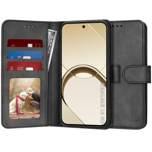 Custodia per Realme 16, Techsuit, Diary Book, Nera