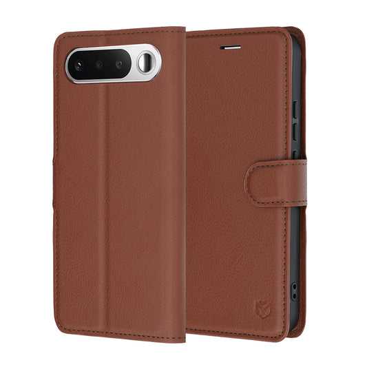 Custodia per Realme 16, Techsuit, Leather Folio, Marrone