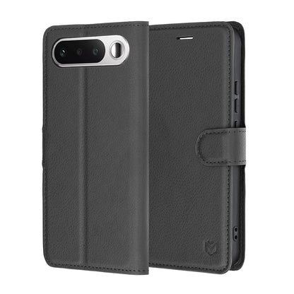 Custodia per Realme 16, Techsuit, Leather Folio, Nera