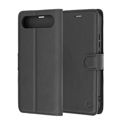 Custodia per Realme 16, Techsuit, Leather Folio, Nera