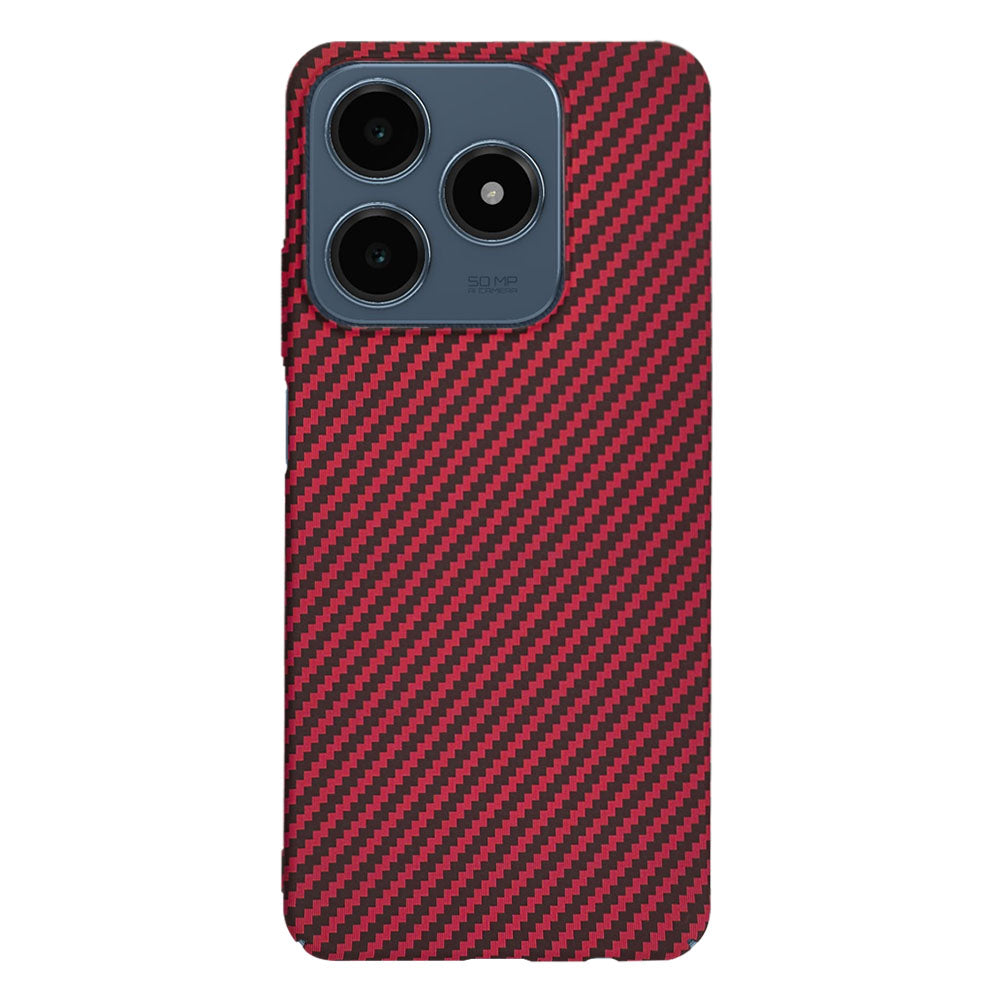 Custodia per Realme C63 / C61, Techsuit, Carbonite FiberShell, Rossa