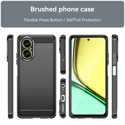 Custodia per Realme C67 4G, Techsuit, Carbonio, Nera