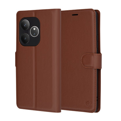 Custodia per Realme GT 6T / GT 6, Techsuit, Leather Folio, Marrone
