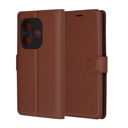 Custodia per Realme GT 6T / GT 6, Techsuit, Leather Folio, Marrone