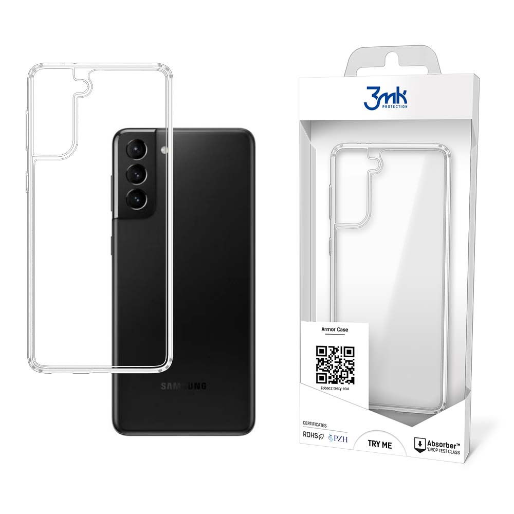 Custodia per Samsung Galaxy S21 5G G991, 3MK, Armour, Trasparente 