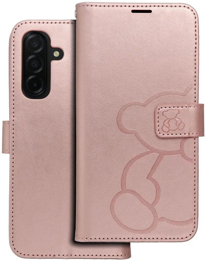 Custodia per Samsung Galaxy A26 A266, OEM, MEZZO Teddy Bear, Rosa Dorato